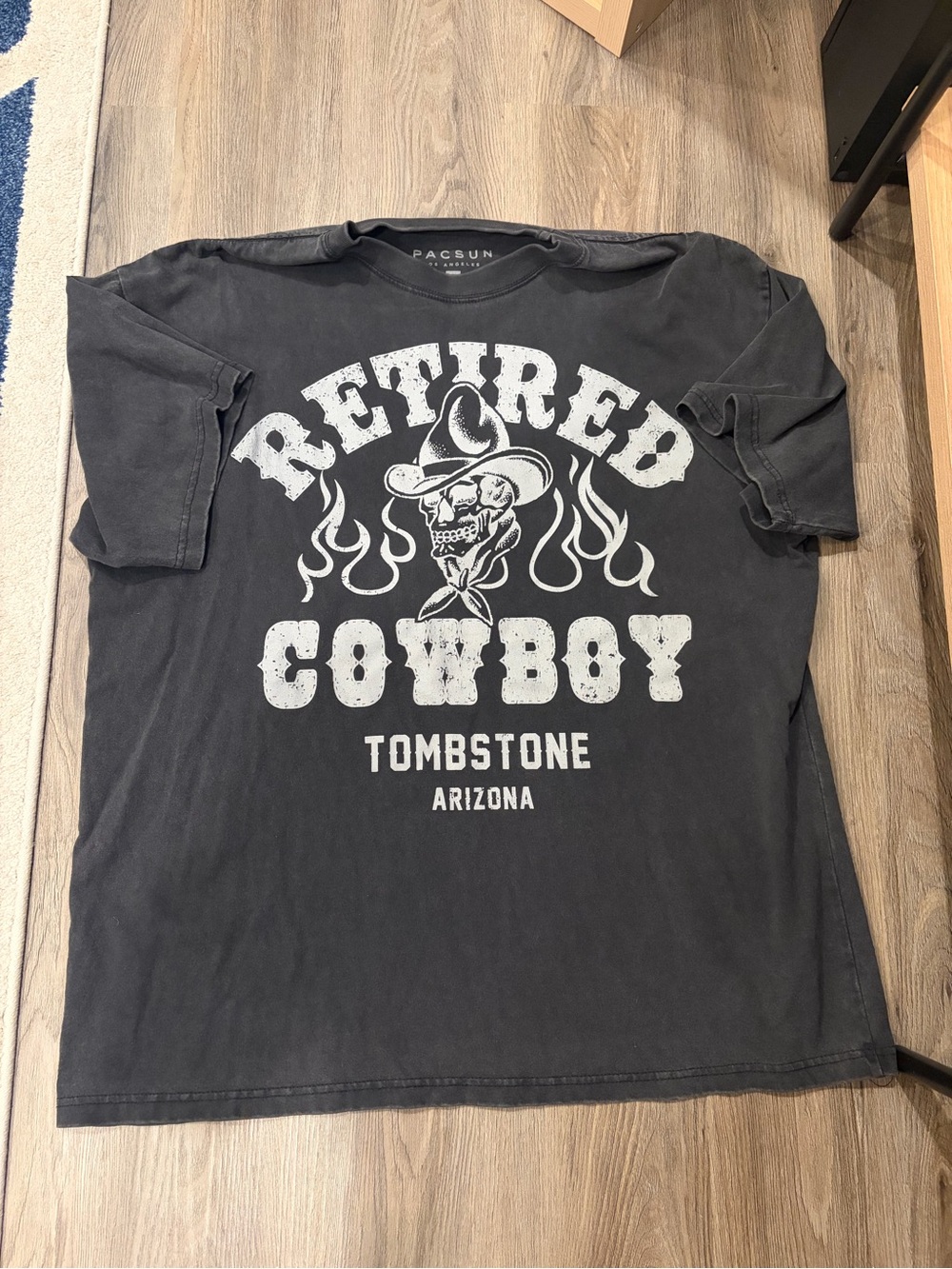 PacSun Black Graphic 'Retired Cowboy' Tee